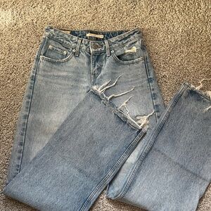 Levi’s low loose ripped jeans